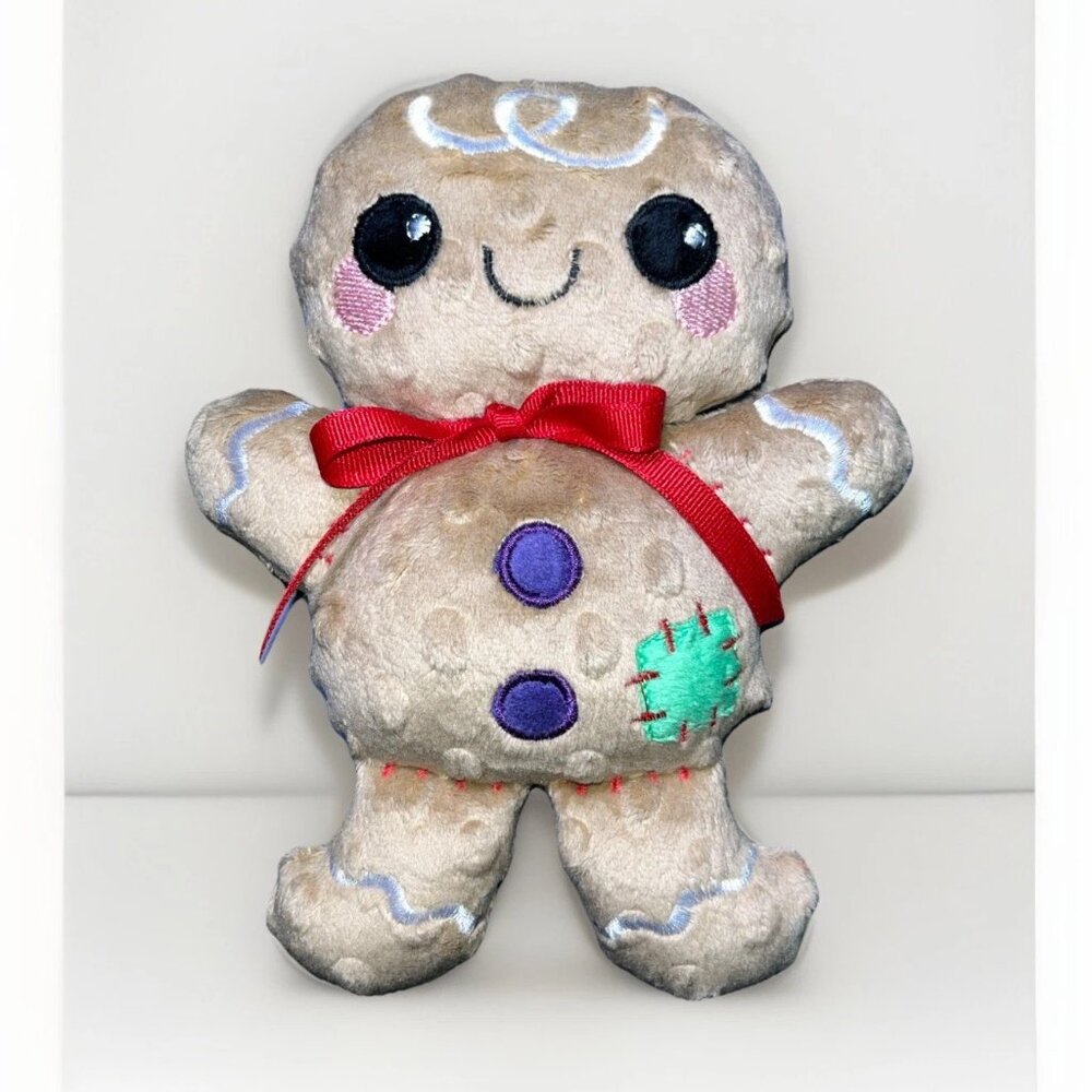 Gingerbread Man Christmas Handmade Plush Holiday Decor Toy safe Soft cute Patch